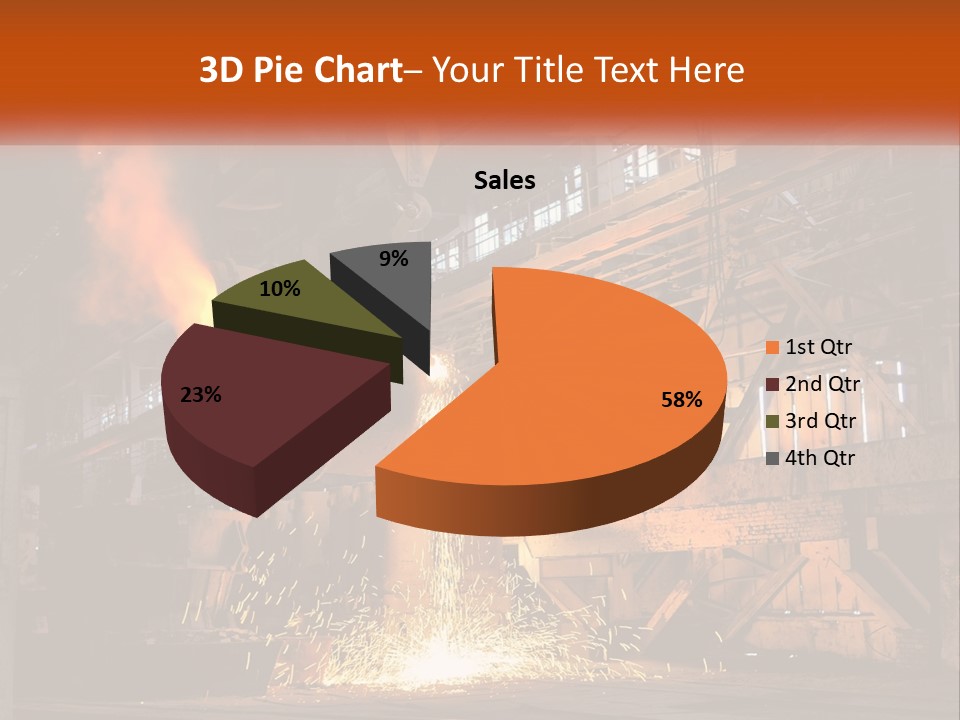 A Large Steel Plant With A Lot Of Steel Pouring Out Of It PowerPoint Template