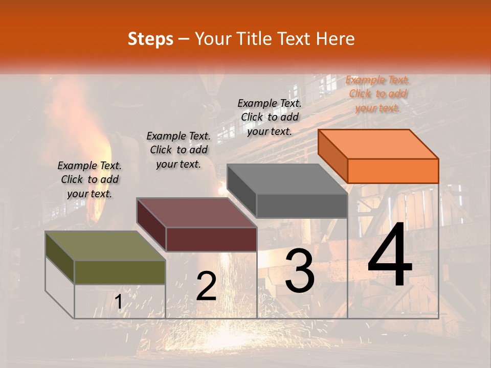 A Large Steel Plant With A Lot Of Steel Pouring Out Of It PowerPoint Template