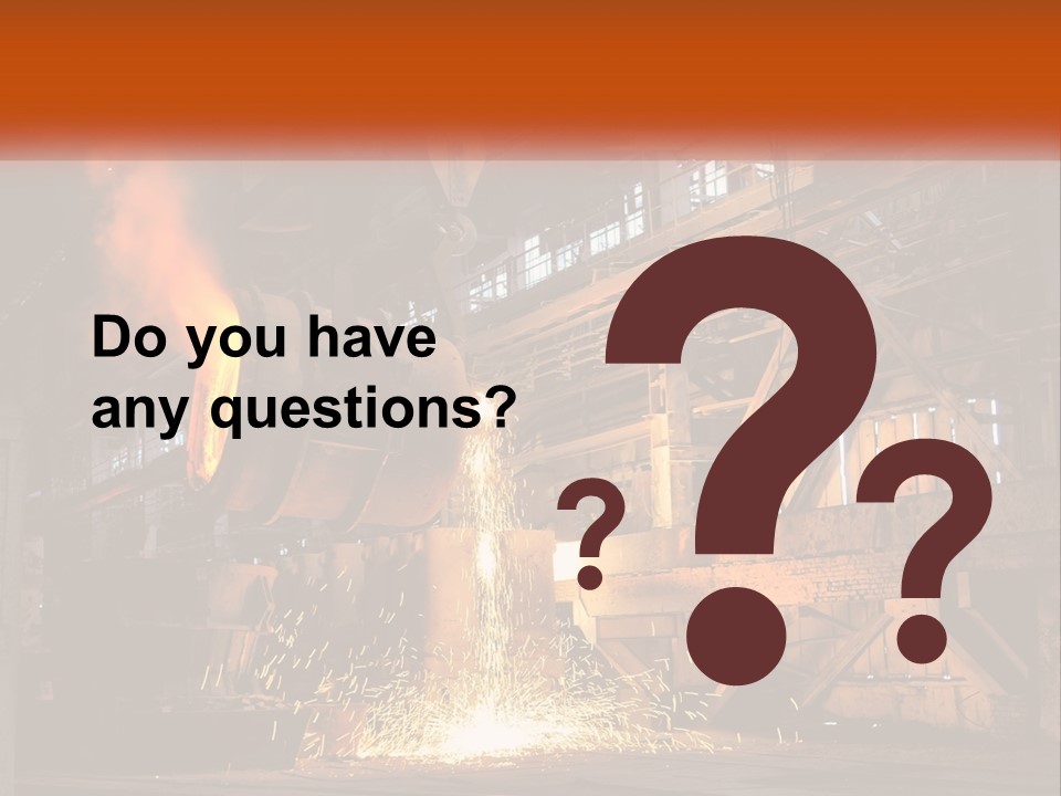 A Large Steel Plant With A Lot Of Steel Pouring Out Of It PowerPoint Template