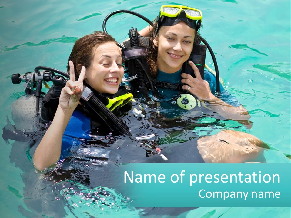 A Couple Of People That Are In The Water PowerPoint Template