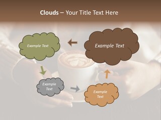 A Woman Holding A Cup Of Coffee With Steam Coming Out Of It PowerPoint Template
