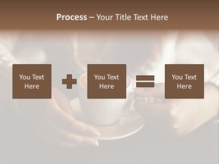 A Woman Holding A Cup Of Coffee With Steam Coming Out Of It PowerPoint Template