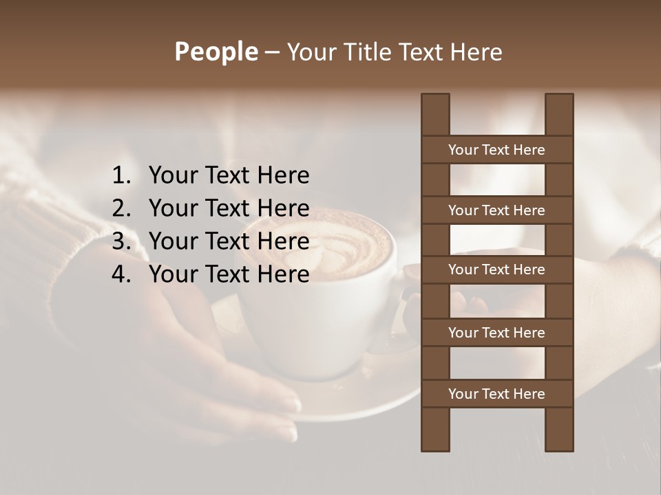 A Woman Holding A Cup Of Coffee With Steam Coming Out Of It PowerPoint Template