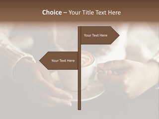 A Woman Holding A Cup Of Coffee With Steam Coming Out Of It PowerPoint Template