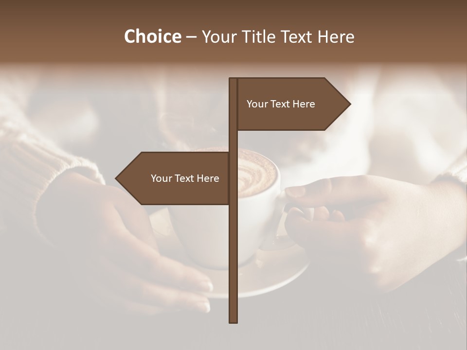 A Woman Holding A Cup Of Coffee With Steam Coming Out Of It PowerPoint Template