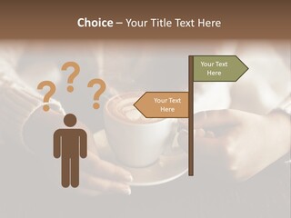 A Woman Holding A Cup Of Coffee With Steam Coming Out Of It PowerPoint Template