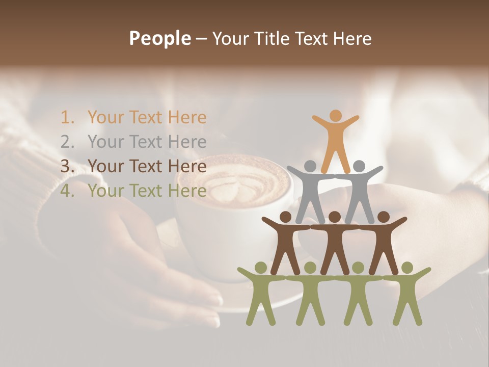 A Woman Holding A Cup Of Coffee With Steam Coming Out Of It PowerPoint Template