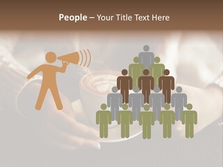 A Woman Holding A Cup Of Coffee With Steam Coming Out Of It PowerPoint Template