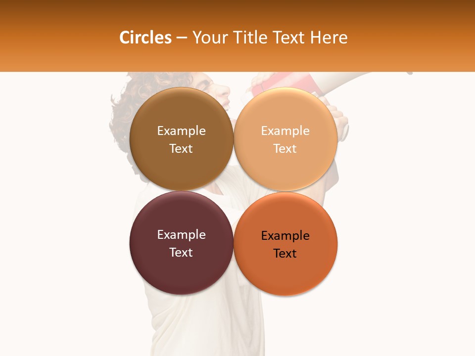 A Man Shouting Into A Red And White Megaphone PowerPoint Template