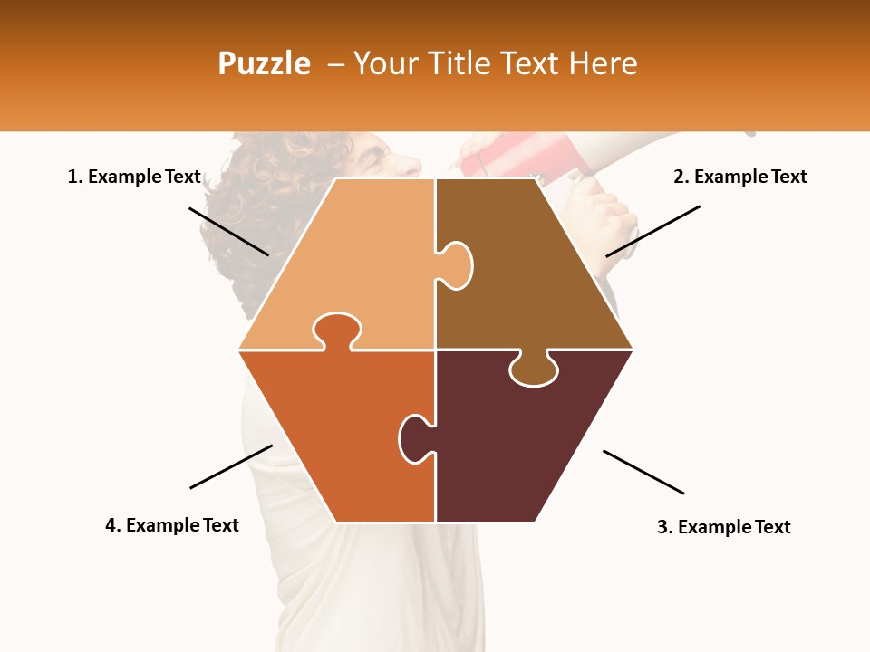 A Man Shouting Into A Red And White Megaphone PowerPoint Template