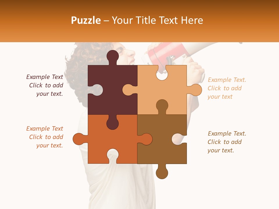 A Man Shouting Into A Red And White Megaphone PowerPoint Template