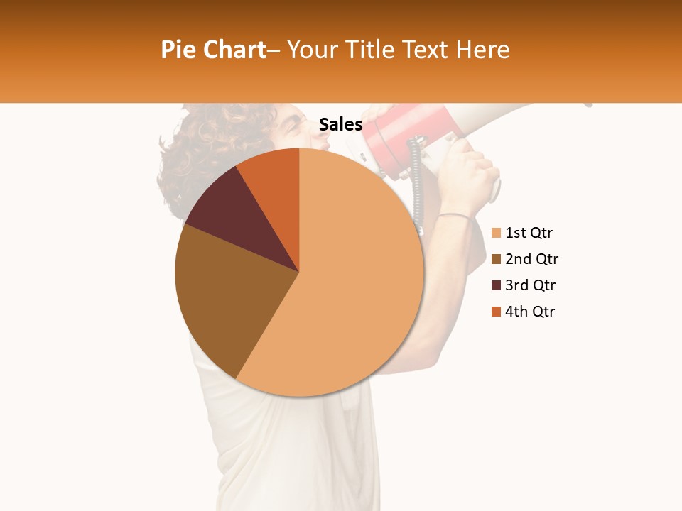 A Man Shouting Into A Red And White Megaphone PowerPoint Template