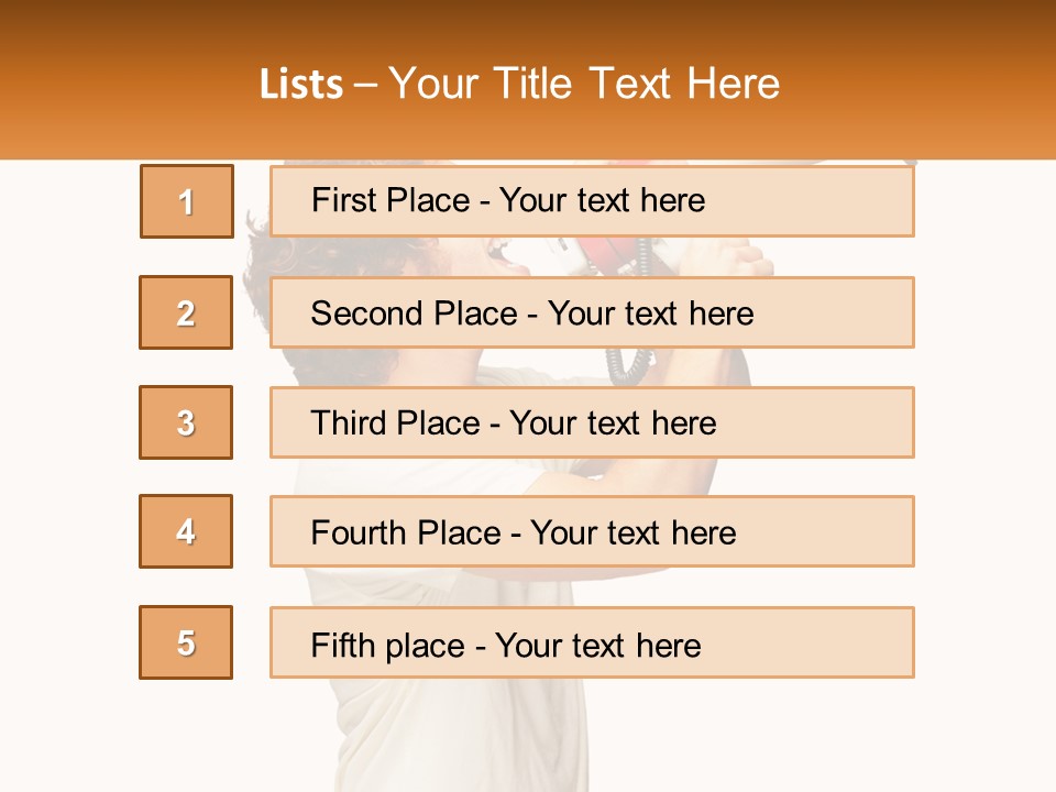 A Man Shouting Into A Red And White Megaphone PowerPoint Template