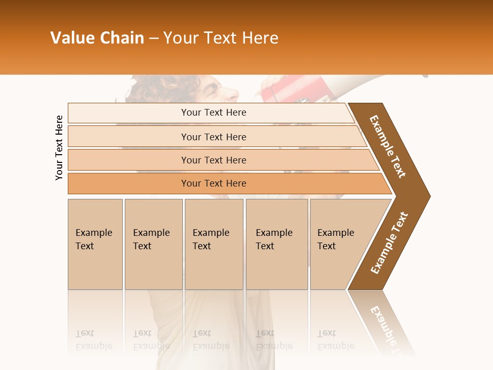 A Man Shouting Into A Red And White Megaphone PowerPoint Template