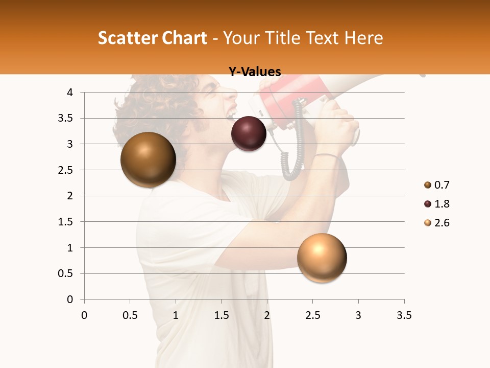 A Man Shouting Into A Red And White Megaphone PowerPoint Template