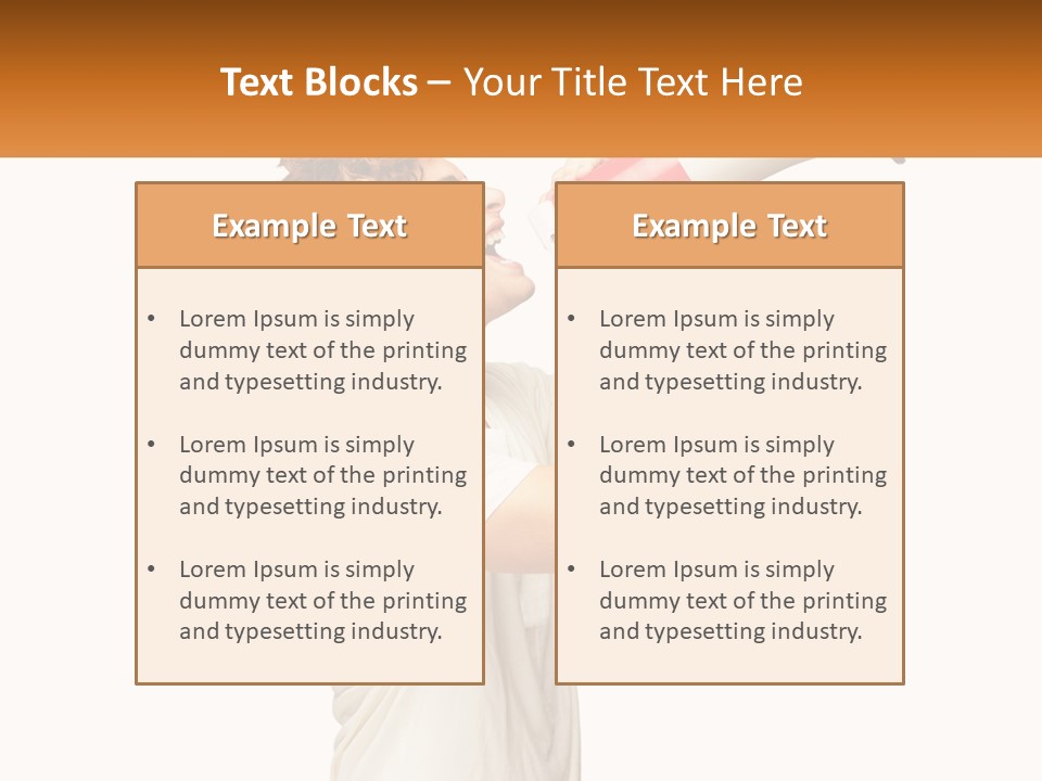 A Man Shouting Into A Red And White Megaphone PowerPoint Template