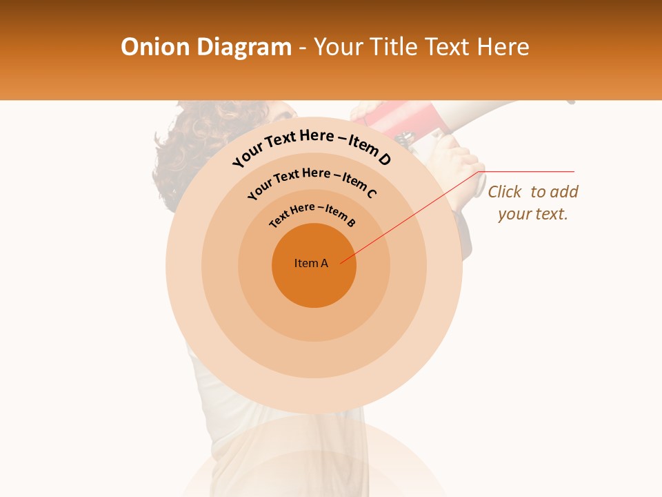 A Man Shouting Into A Red And White Megaphone PowerPoint Template