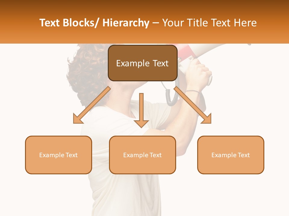 A Man Shouting Into A Red And White Megaphone PowerPoint Template