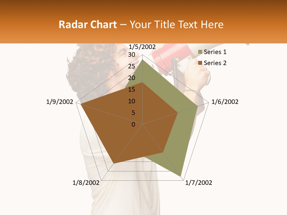 A Man Shouting Into A Red And White Megaphone PowerPoint Template