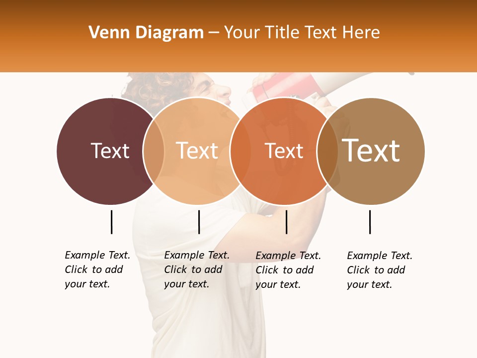 A Man Shouting Into A Red And White Megaphone PowerPoint Template