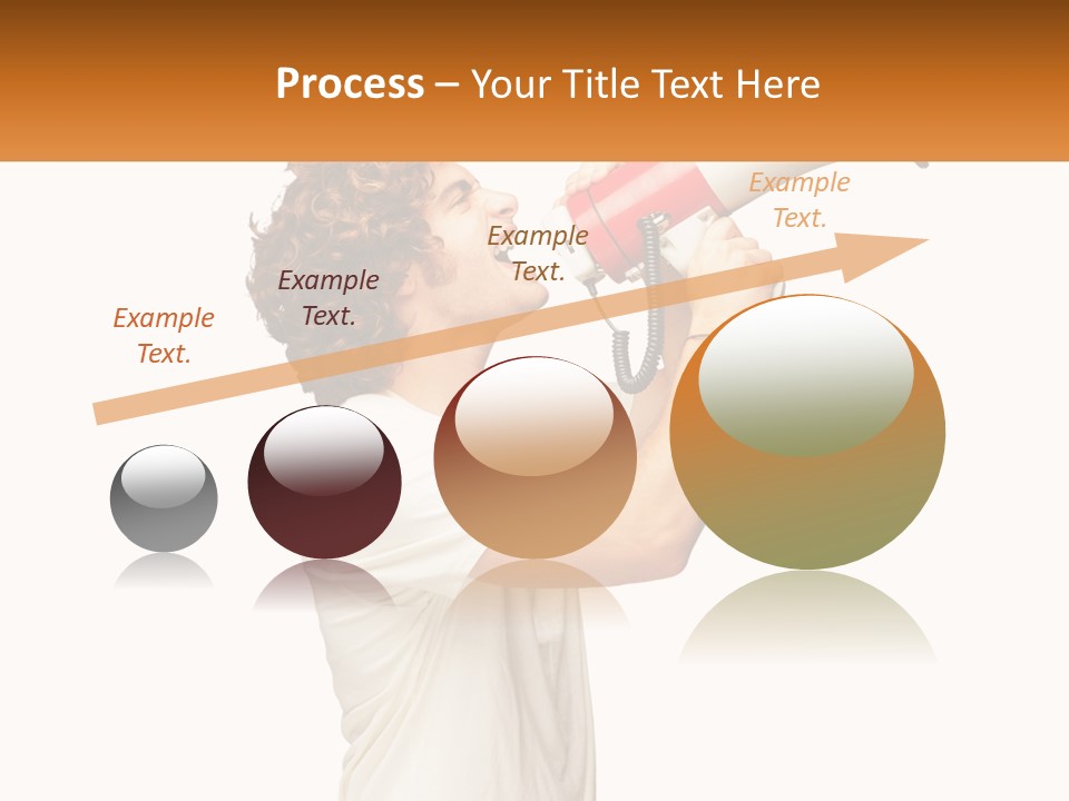 A Man Shouting Into A Red And White Megaphone PowerPoint Template