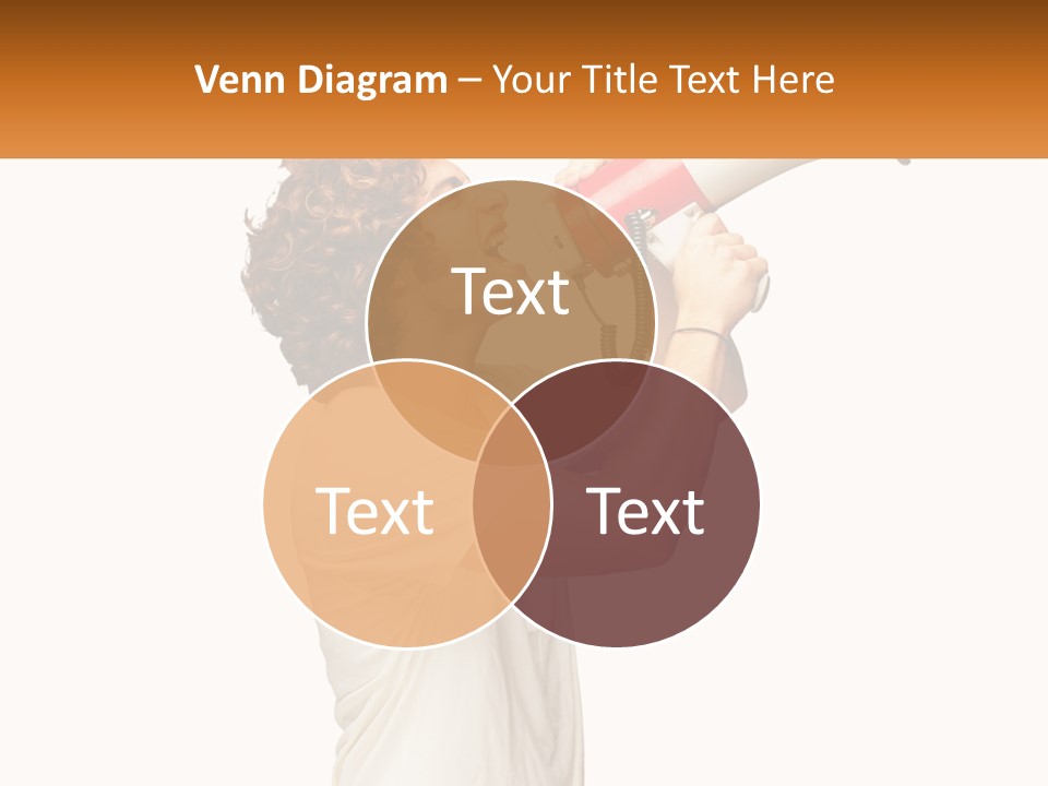 A Man Shouting Into A Red And White Megaphone PowerPoint Template