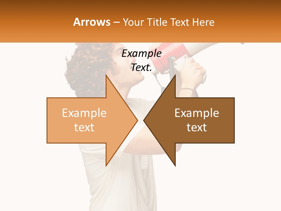 A Man Shouting Into A Red And White Megaphone PowerPoint Template