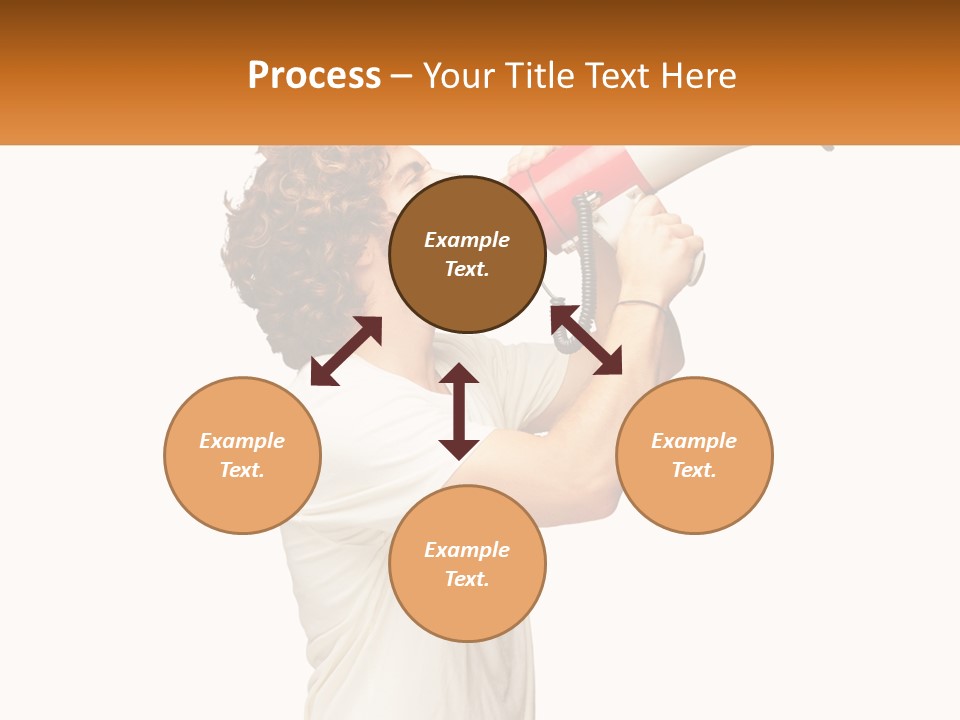 A Man Shouting Into A Red And White Megaphone PowerPoint Template