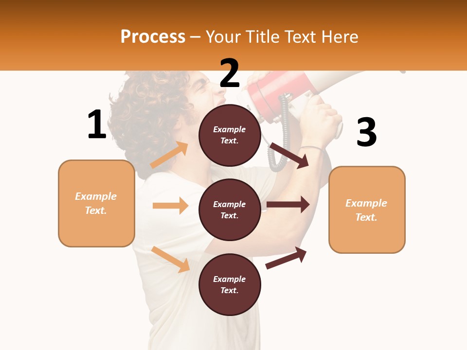 A Man Shouting Into A Red And White Megaphone PowerPoint Template