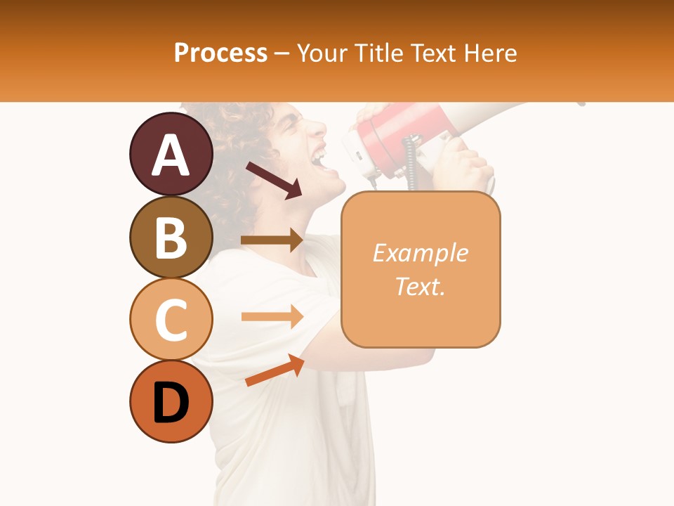 A Man Shouting Into A Red And White Megaphone PowerPoint Template