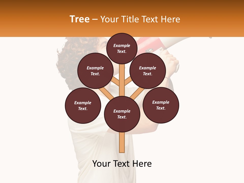 A Man Shouting Into A Red And White Megaphone PowerPoint Template