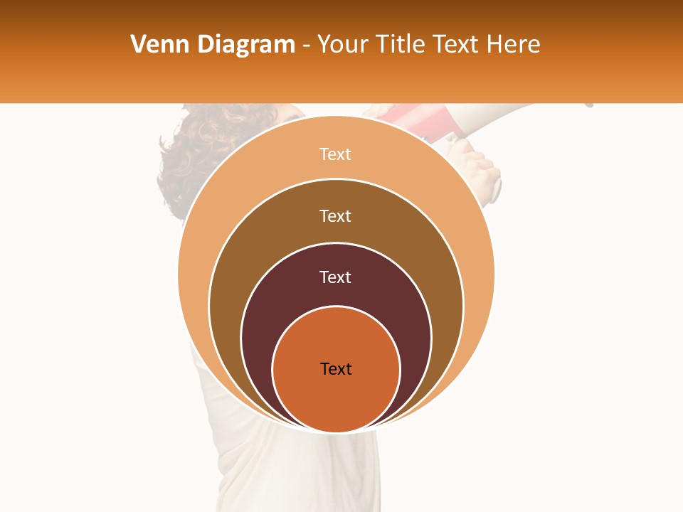 A Man Shouting Into A Red And White Megaphone PowerPoint Template