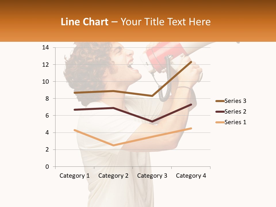 A Man Shouting Into A Red And White Megaphone PowerPoint Template