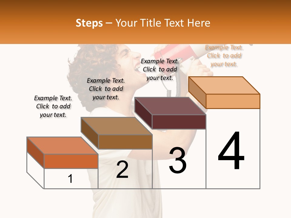 A Man Shouting Into A Red And White Megaphone PowerPoint Template