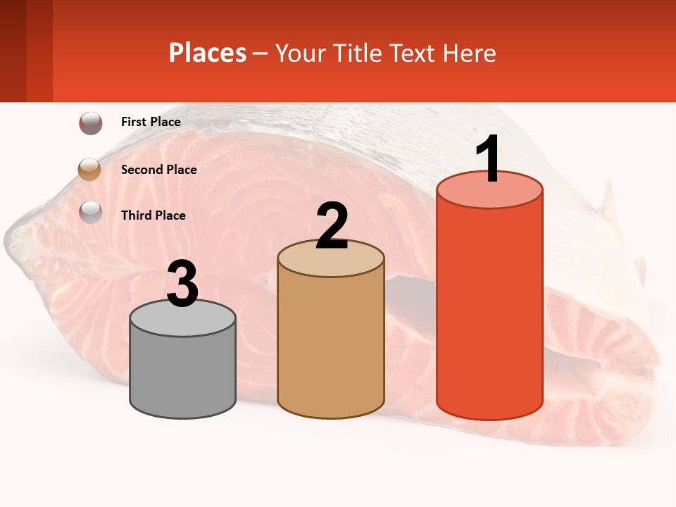 A Piece Of Salmon On A White Background PowerPoint Template