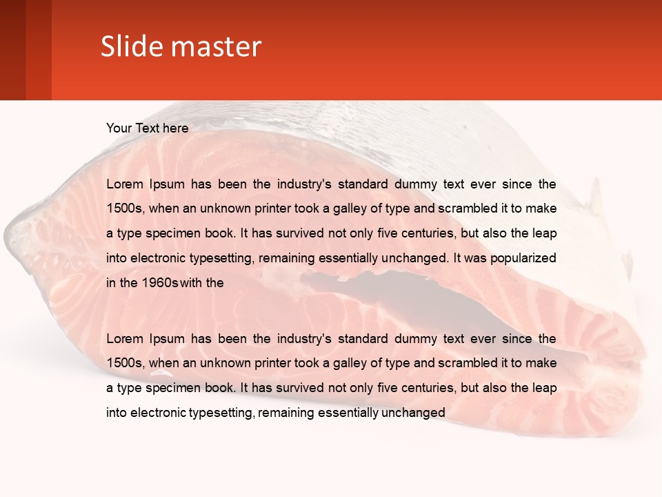 A Piece Of Salmon On A White Background PowerPoint Template
