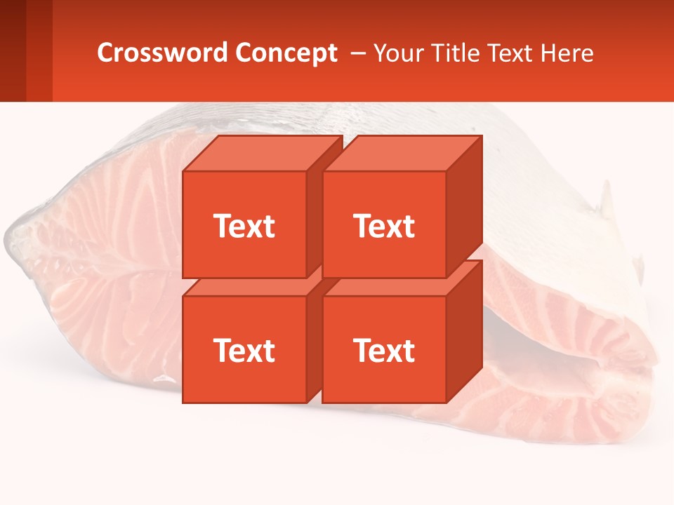 A Piece Of Salmon On A White Background PowerPoint Template