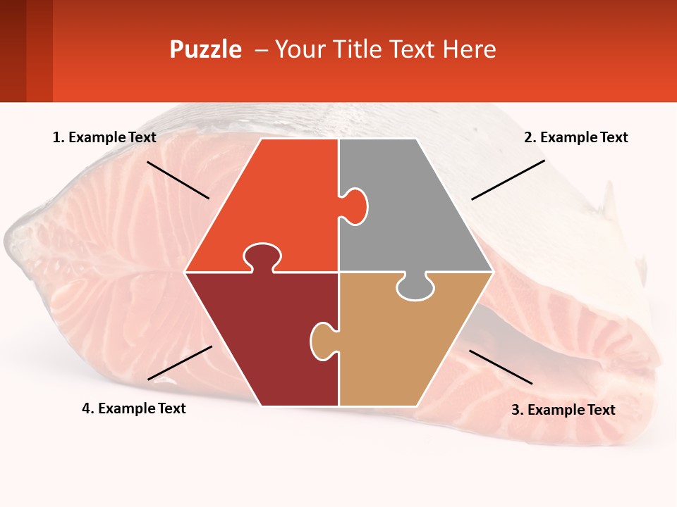 A Piece Of Salmon On A White Background PowerPoint Template