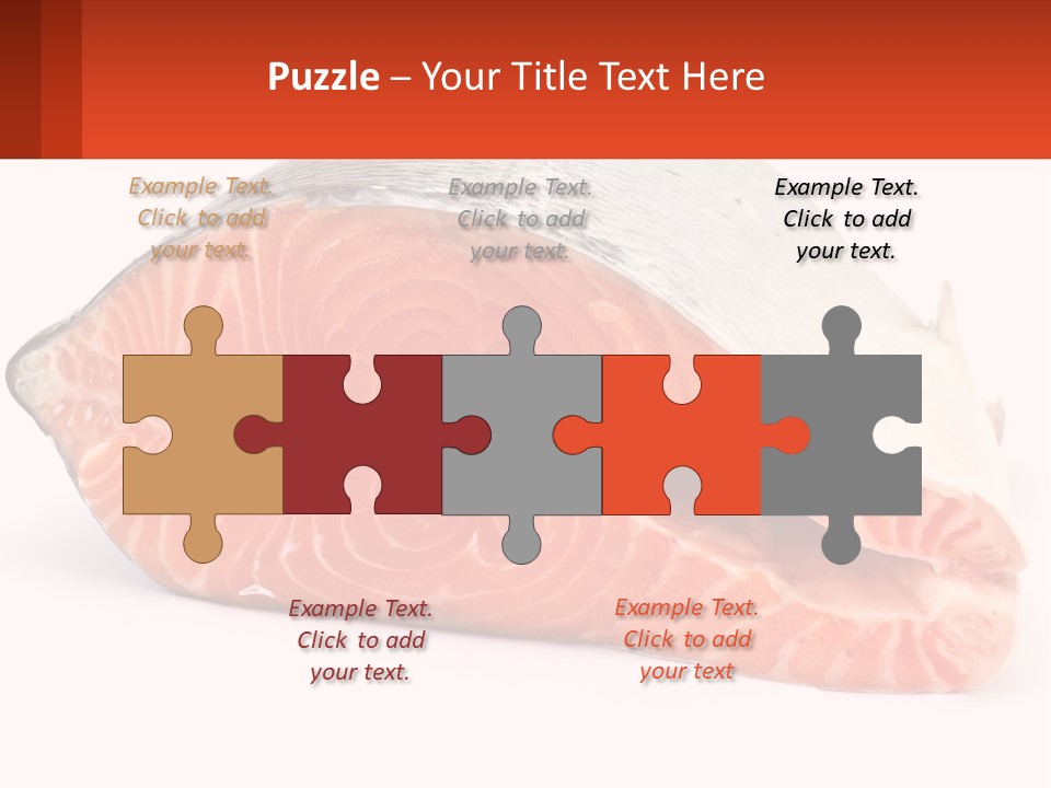 A Piece Of Salmon On A White Background PowerPoint Template