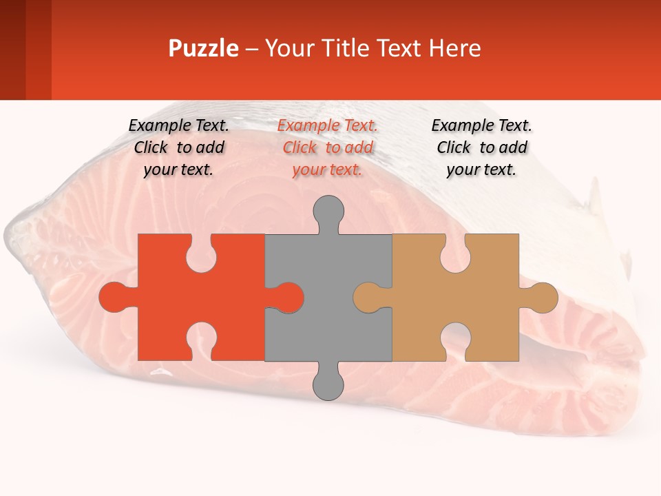 A Piece Of Salmon On A White Background PowerPoint Template