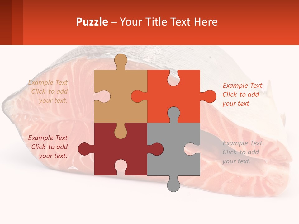 A Piece Of Salmon On A White Background PowerPoint Template