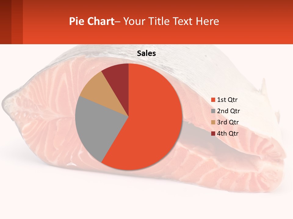 A Piece Of Salmon On A White Background PowerPoint Template