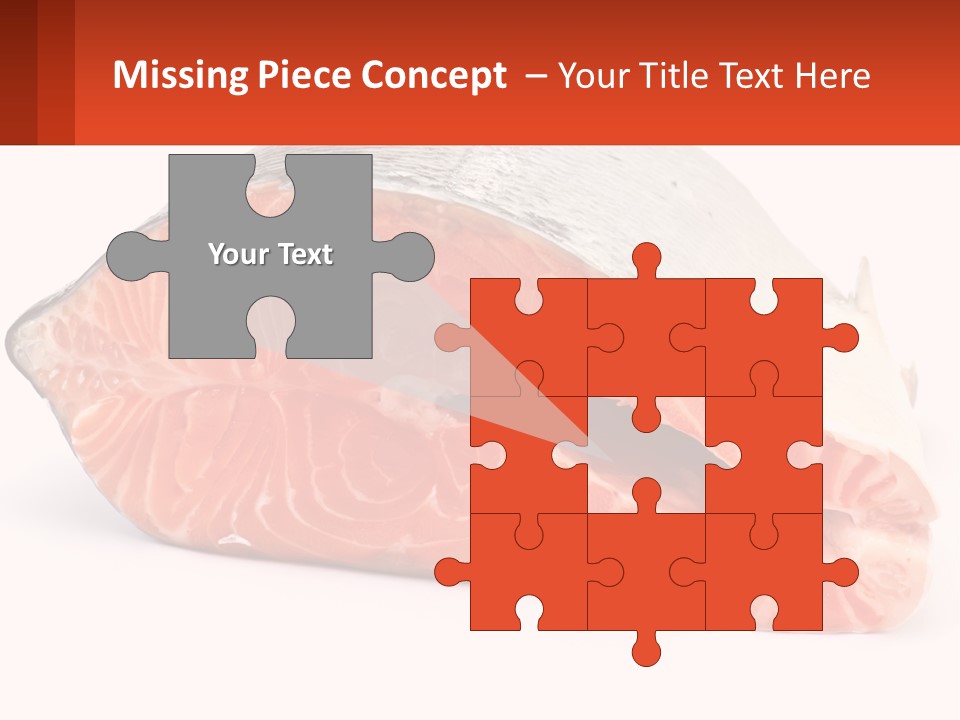 A Piece Of Salmon On A White Background PowerPoint Template