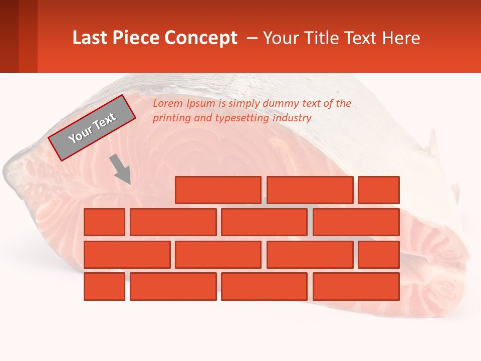A Piece Of Salmon On A White Background PowerPoint Template