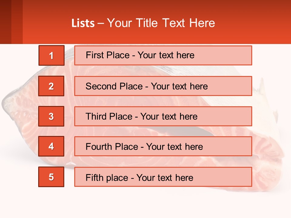 A Piece Of Salmon On A White Background PowerPoint Template