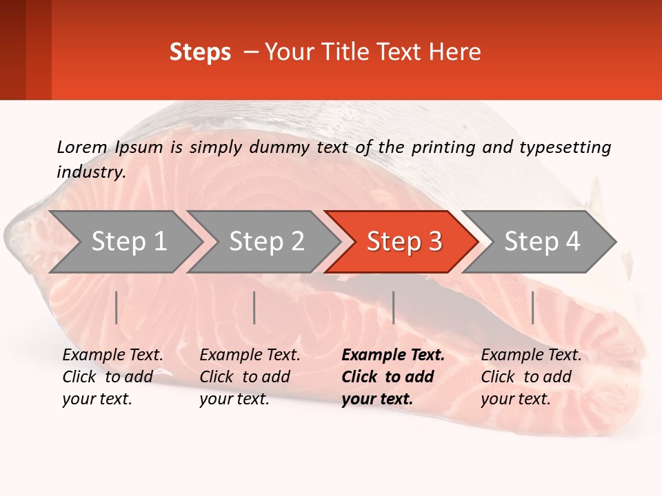 A Piece Of Salmon On A White Background PowerPoint Template