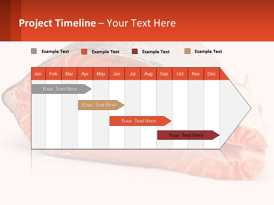 A Piece Of Salmon On A White Background PowerPoint Template
