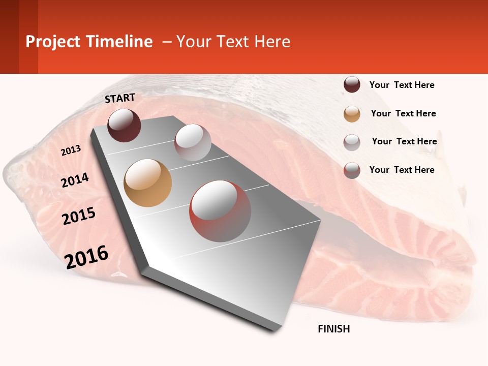 A Piece Of Salmon On A White Background PowerPoint Template