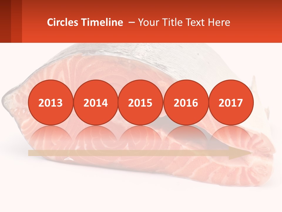 A Piece Of Salmon On A White Background PowerPoint Template