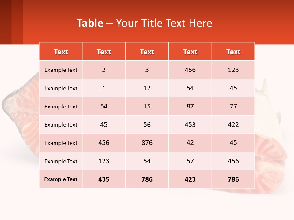 A Piece Of Salmon On A White Background PowerPoint Template